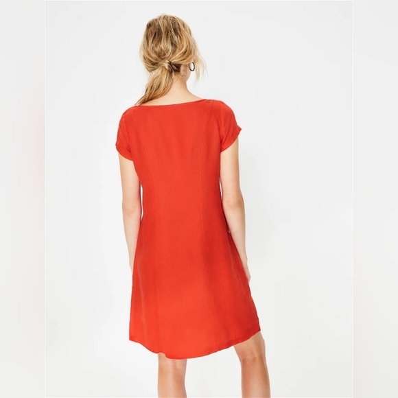 Boden Alberta Linen Dress, Red, Size US 10 - Picture 4 of 8